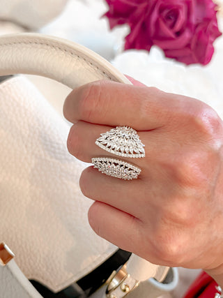 Emma Statement Rhinestones Adjustable Ring