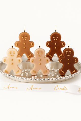 Holiday Gingerbread Friends Candle Crew Set of 5