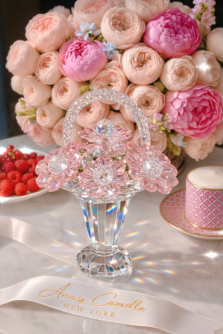 Crystal Blooming Flowers Basket - XL