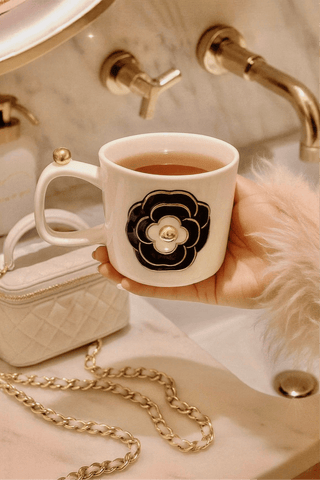 Château Camellia Ceramic Tea/Coffee Cup Set of 2 - White