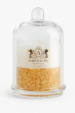 Majesté Dorée Gold Leaf Candle With Bell Cloche