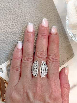 Emma Statement Rhinestones Adjustable Ring
