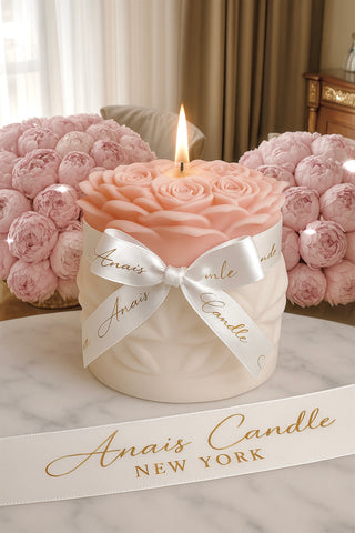 Lavish Rose Bouquet Candle in Pink - XXL