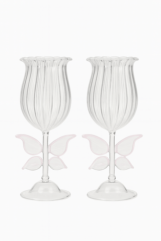 Dreamy Butterfly Wine Glass Cup Set of 2