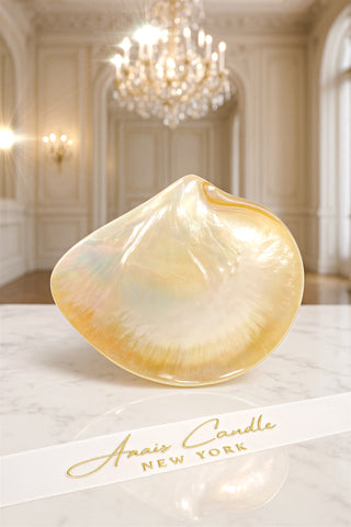Moonlit Tides — Mother of Pearl Caviar Seashell Plate & Spoon Set of 5