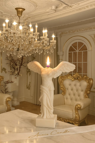 Winged Victory Candle in Sculpture White