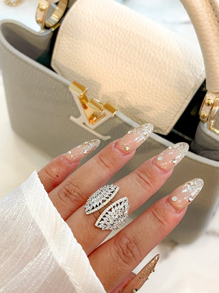 Emma Statement Rhinestones Adjustable Ring.