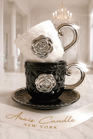 Camellia Haute Quilted Ceramic Tea/Coffee Cup Set of 2 designed by Anaïs Decor 4.
