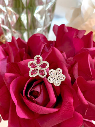 Rosie Double Flower Adjustable Ring.