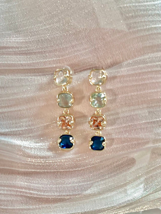 Rainbow Rhinestone Earrings.
