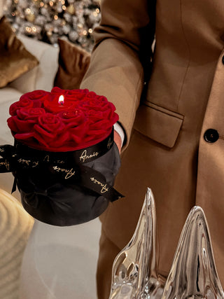 Lavish Rose Bouquet Candle in Lipstick - XXL.