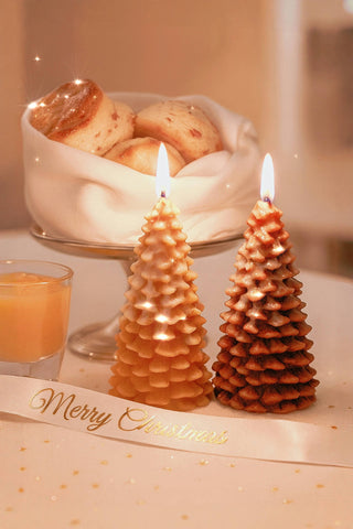 Flocked Christmas Tree Candle Set - Limited Edition