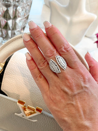 Emma Statement Rhinestones Adjustable Ring.