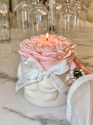 Lavish Rose Bouquet Candle in Pink - XXL in a million dollar mansion.