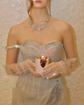 18K Gold Amethyst Crystal Candle – Peace & Clarity