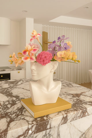 Lady Ceramic Flower Vase in White