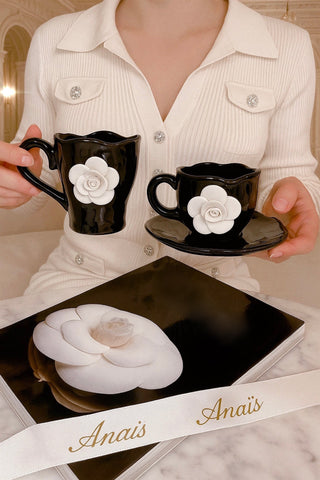 Camellia Romance Ceramic Tea/Coffee Cup Set of 2