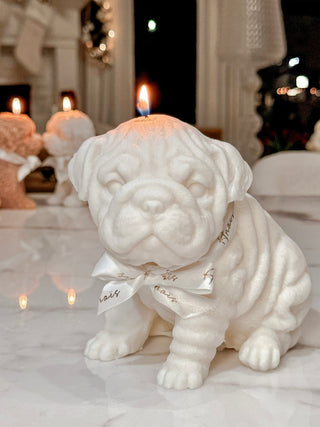 Puppy Glow Candle Set of 4 featuring the Guardian Glow Bulldog Candle.