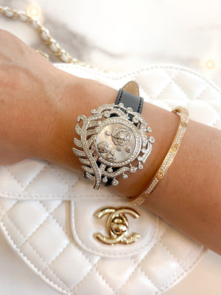 Valentina Pearl & Rhinestones Lux Buckle Bracelet.
