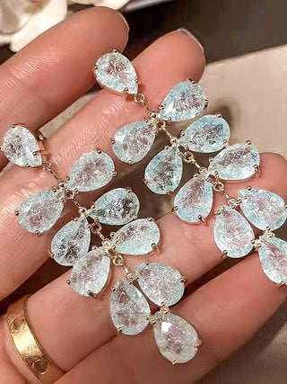 Stella Ice Blue Rhinestones Drop Earrings