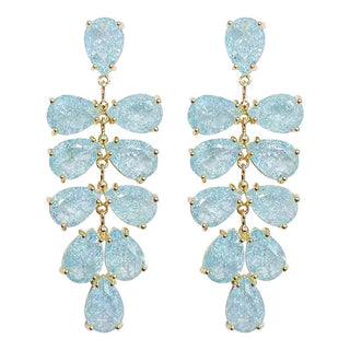 Stella Ice Blue Rhinestones Drop Earrings