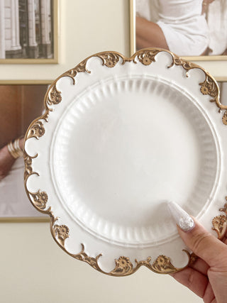 Charlene Gold Trim Ceramic Plate