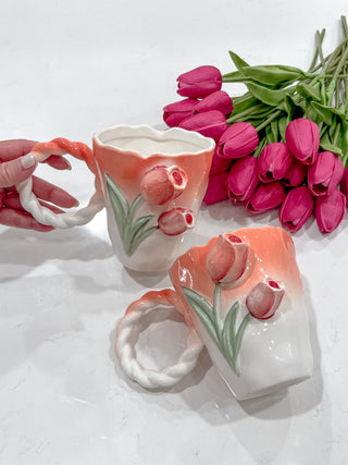 Tulip Ceramic Mug - Handcrafted.