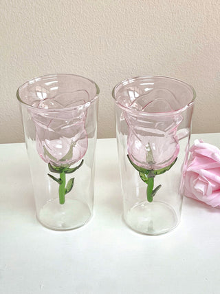 Enchanted Rose Glass Cup Set of 2.