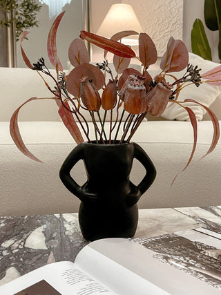 Mia Body Ceramic Vase in Black.