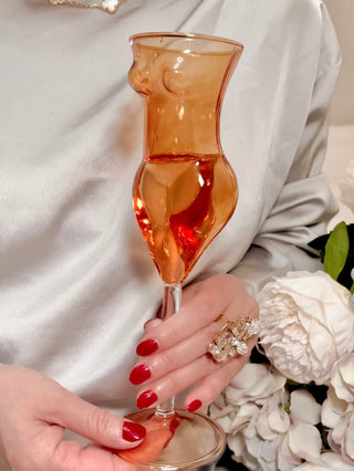 The Lady Glass Cup Set in Brown- Handblown.