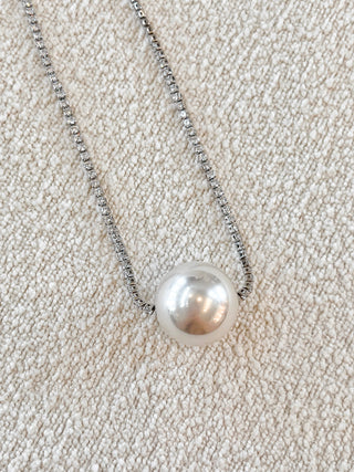 Inaya Pearl With Rhinestones Tennis Chain 2-Way Necklace