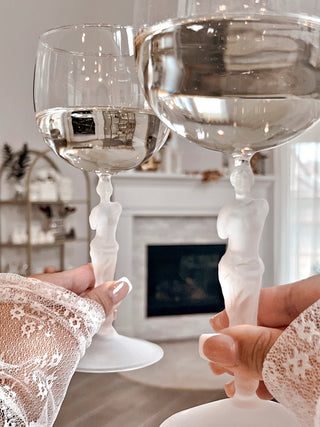 Venus Goddess Sculpture Wine Flute Set 5.
