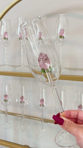 La Vie En Rose Champagne Glass Set of 2 - Handcrafted promotional video.