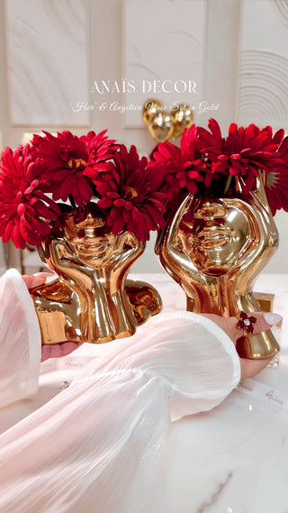 ”Her” & Angelica Ceramic Vase Set of 2 - Gold, promotional video.