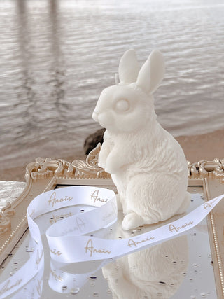 Baby Bunny Candle in White.