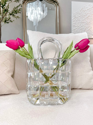 Camélia Padded Glass Handbag Vase in Rainbow