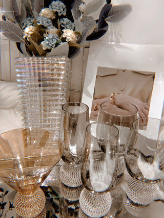 Celeste Diamond Glass Cup -Handmade.