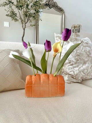 French Toast Ceramic Vase - Handcrafted.