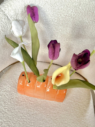 French Toast Ceramic Vase - Handcrafted.