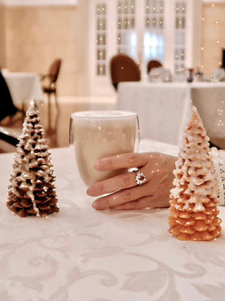 Flocked Christmas Tree Candle Set - Limited Edition.