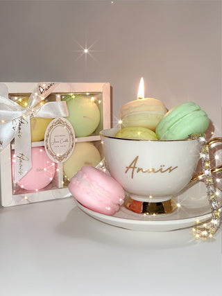 French Macaron Candle Set of Four - Holiday Edition.