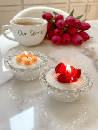 Mango & Raspberry Topping Vanilla Ice Cream Set of 2.