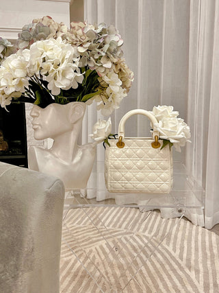 Scarlett Handbag Resin Vase in Beige