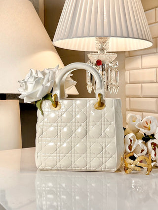Scarlett Handbag Resin Vase in Beige