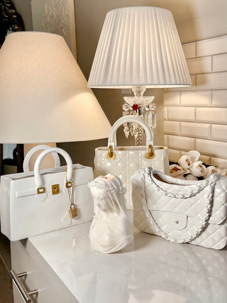 Scarlett Handbag Resin Vase in Beige