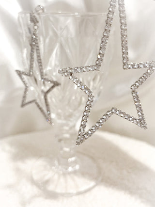 Star Rhinestone Earrings.