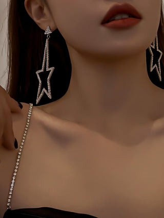 Star Rhinestone Earrings.