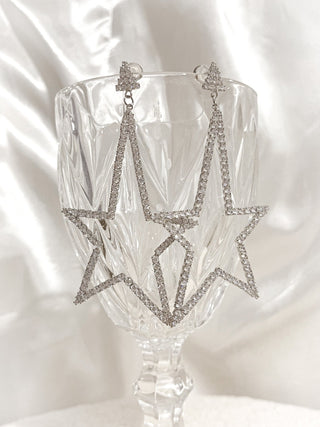 Star Rhinestone Earrings.