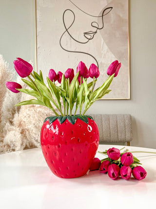 Summer Strawberry Ceramic Vase.