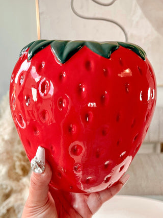 Summer Strawberry Ceramic Vase.